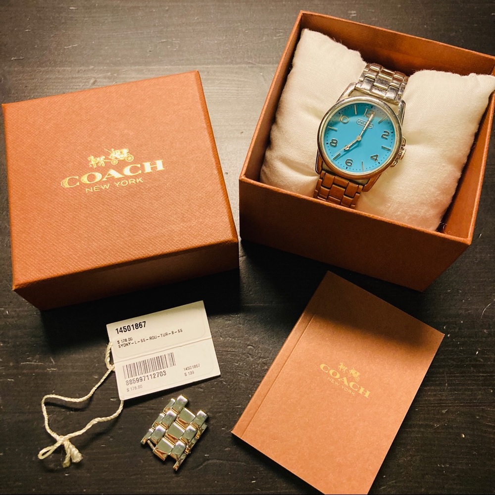Coach Sydney turquoise watch